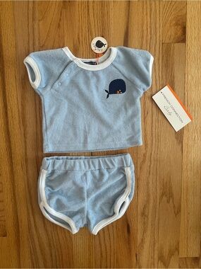 French Connection Blue Whale Terry Set